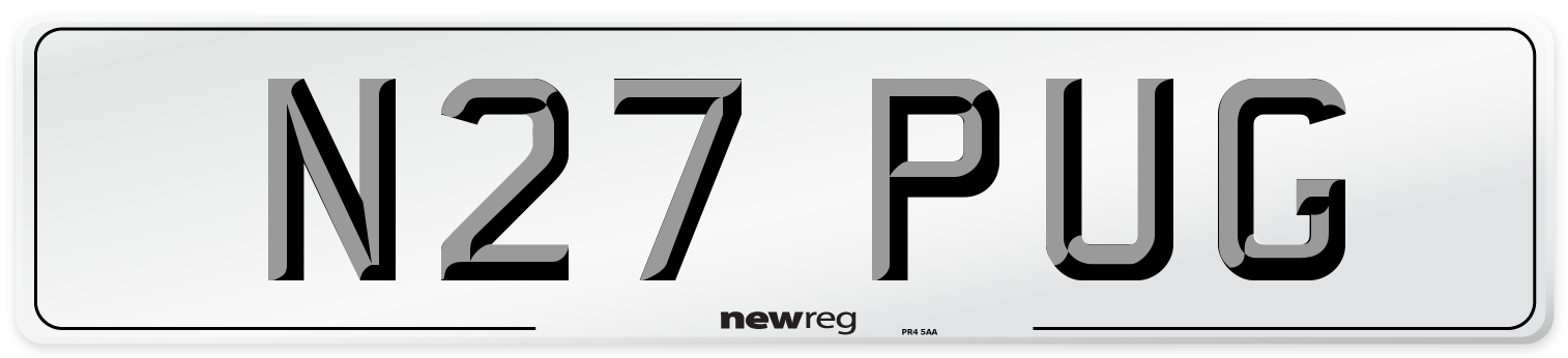 N27 PUG Number Plate from New Reg